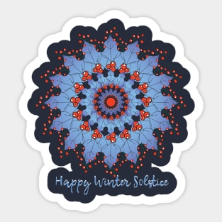 Happy Winter Solstice Mandala Sticker